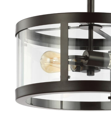 Herndon 15" Iron/Glass Modern LED Flush Mount - JONATHAN Y